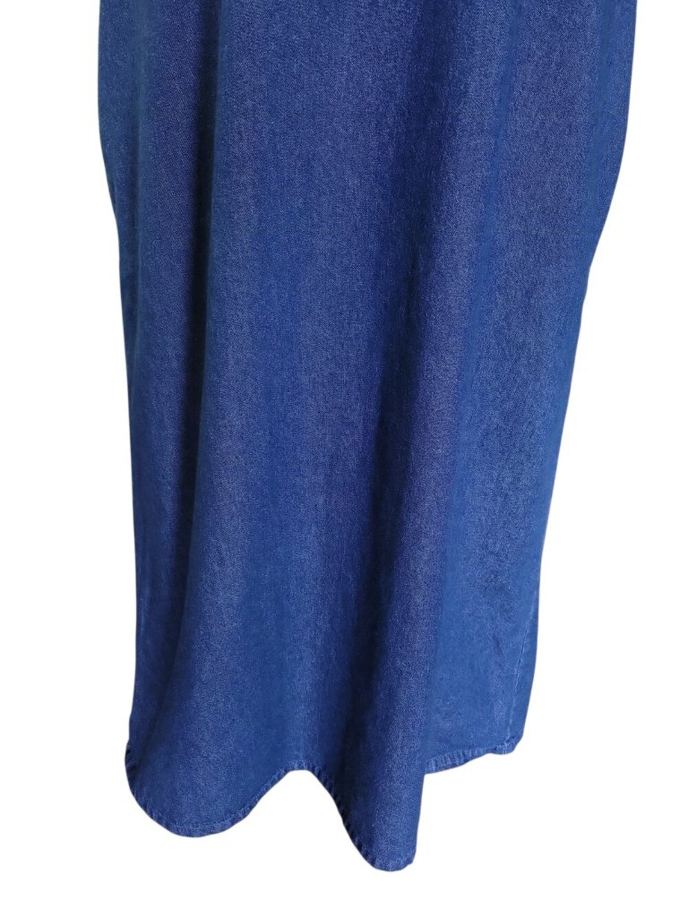 Westbound Blue Denim Embroidered Floral Maxi Dress Women's Size Petite L - Picture 8 of 9
